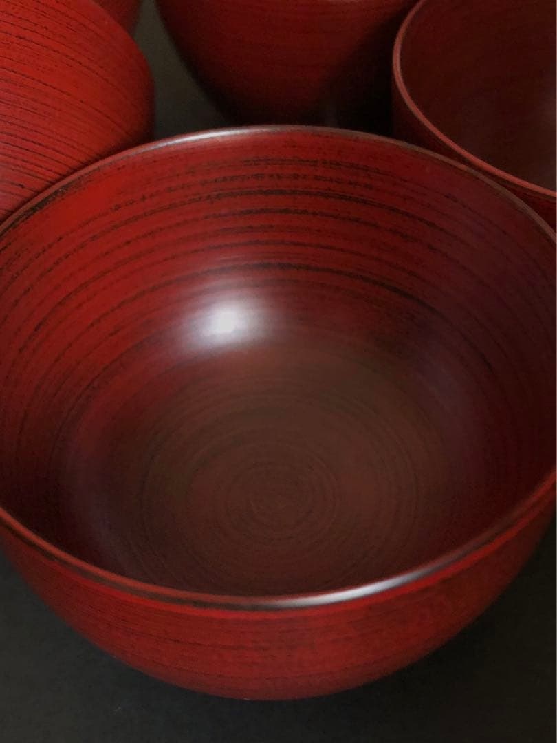 輪島塗　お猪口　朱色5客セット