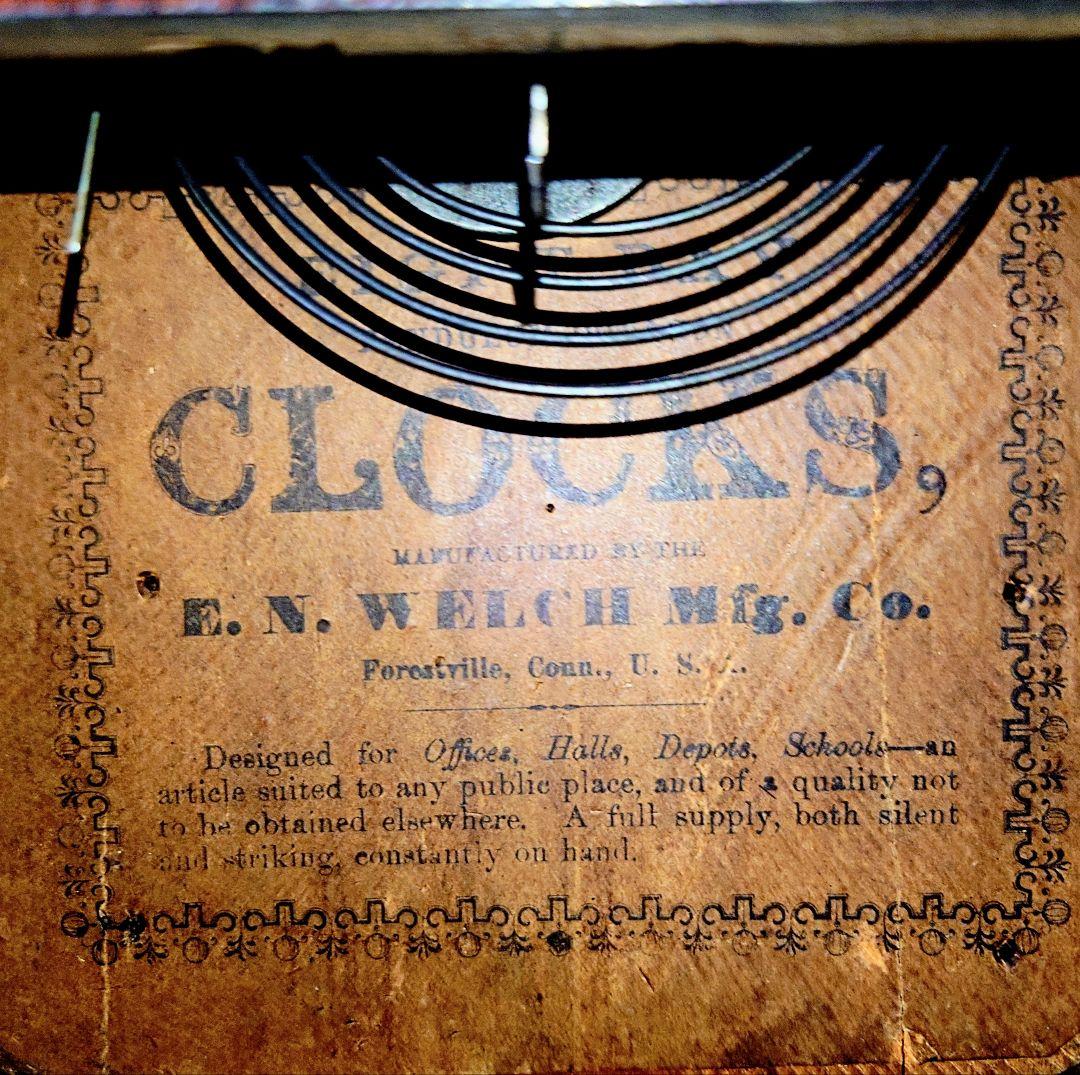 〈OH済完動・極上品〉米国Ｅ．N.WELCH　 金縁八角合長ゼンマイ振り子時計