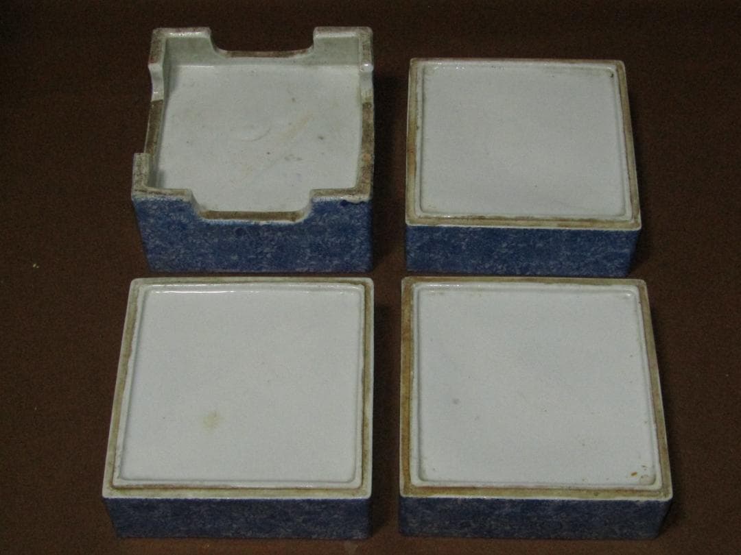 珍品！【印判 菊尽くし文様 四段角重】伊万里 美術品・アンティーク