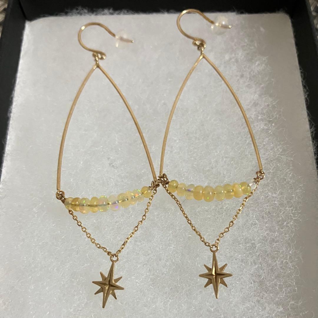 スタージュエリー K10YG スターモチーフビーズピアス - メルカリ