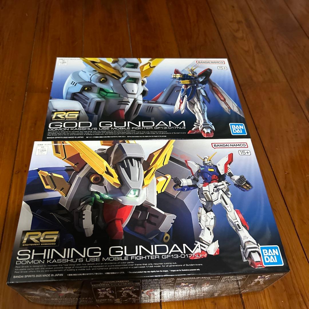 RG シャイニングガンダム、ゴッドガンダム 2点セット