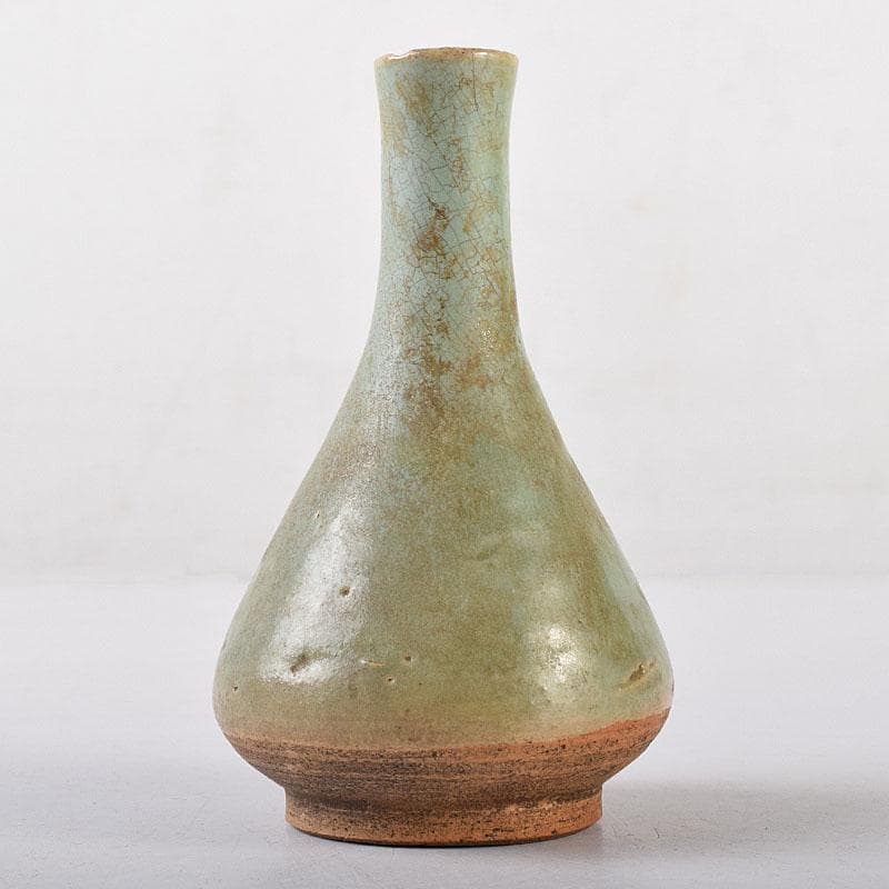 中国　龍泉窯　青磁　一輪挿し　時代箱付　M　R8638