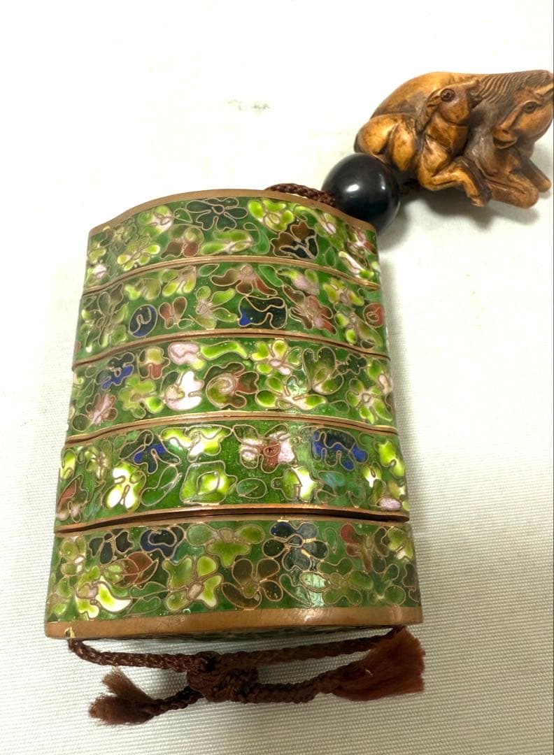 七宝焼　印籠　根付