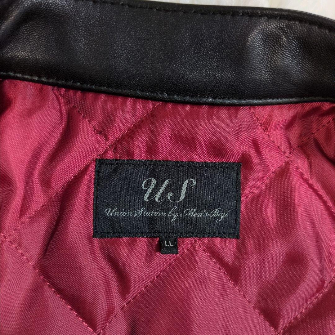 ユニオンステーション メンズビギ レザージャケット 羊革 ラムレザー