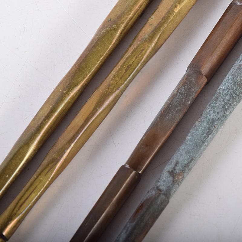 茶道具　猩々堂紹美造(紹美栄佑)　黄銅　火箸　二組　共箱　C　R8585