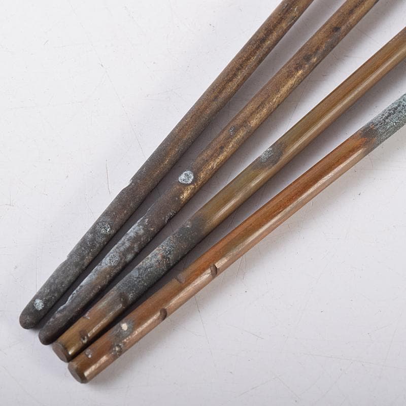 茶道具　猩々堂紹美造(紹美栄佑)　黄銅　火箸　二組　共箱　C　R8585