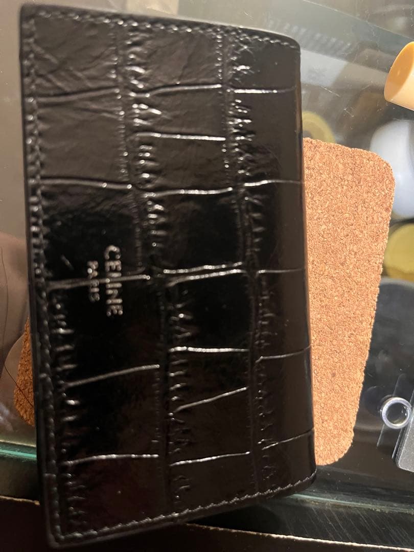 美品】CELINE セリーヌブラック レザー キーケース クロコダイル型押し