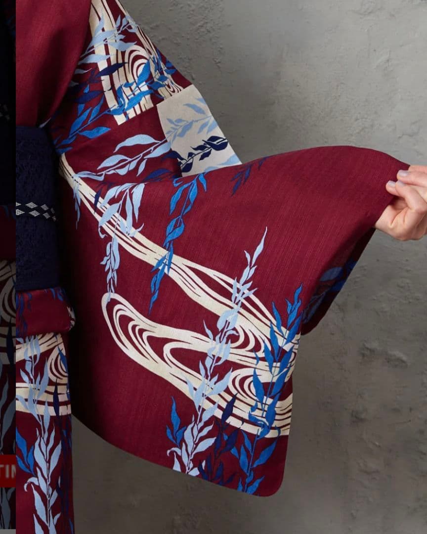 ふりふ浴衣「 NaturalFurifu 月と柳 」