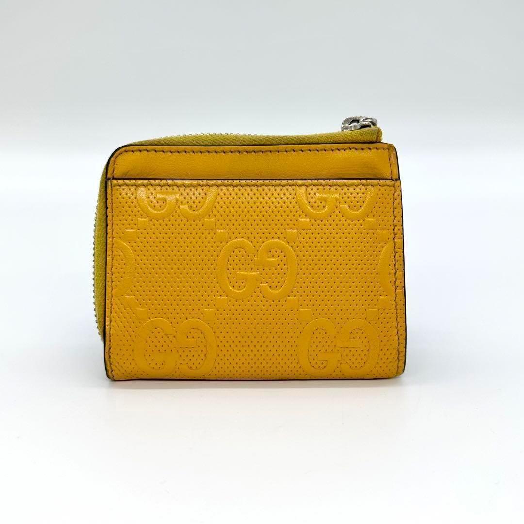 GUCCI グッチ ミニ 財布 ケース GG イエロー レザー