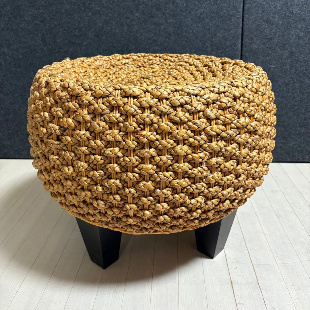 ウォーターヒヤシンス　ラタン　アバカ　スツール　丸椅子　　リゾート　アジアン