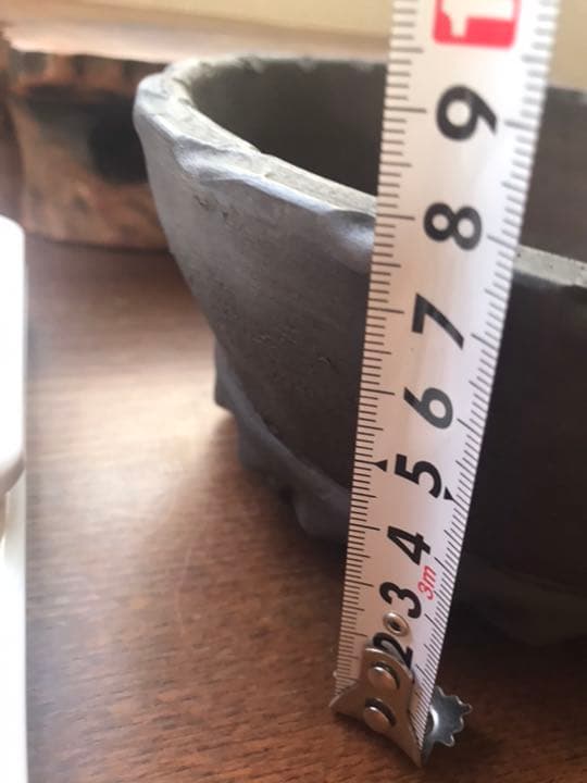 盆栽鉢 時代手捻りずっしりと素敵な盆栽鉢小品盆栽山野草18x8cm907g