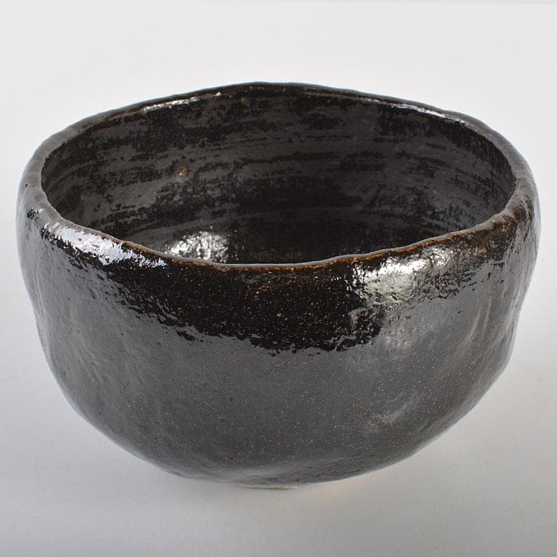 茶道具 楽吉左衛門 黒楽茶碗 共箱 D R7098