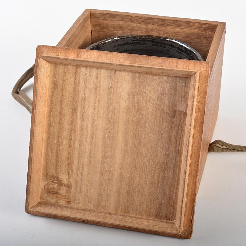 茶道具 楽吉左衛門 黒楽茶碗 共箱 D R7098