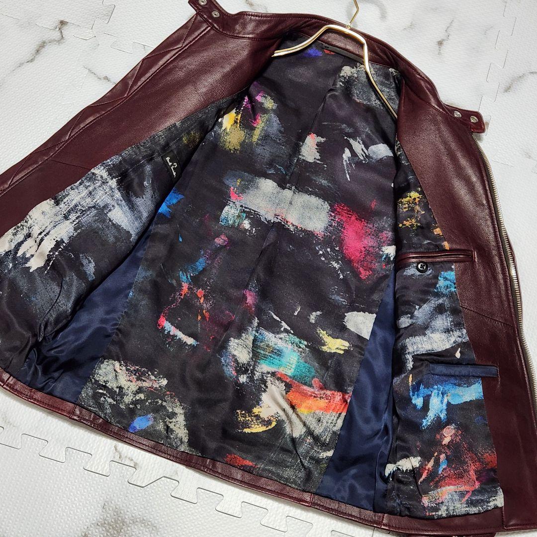 入手困難✨ポールスミス ライダースジャケット 山羊革 裏地総柄