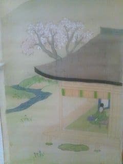 紫雲印　花見ノ圖　土佐派　大和絵　絹本