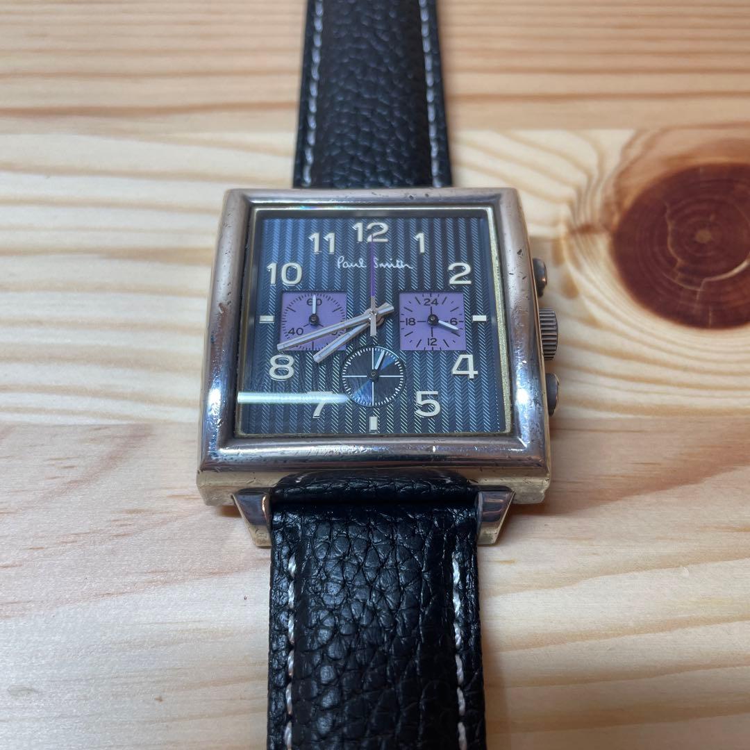 希少！☆シルバー925無垢☆電池交換済み☆ポールスミス　スクエアクロノ時計☆