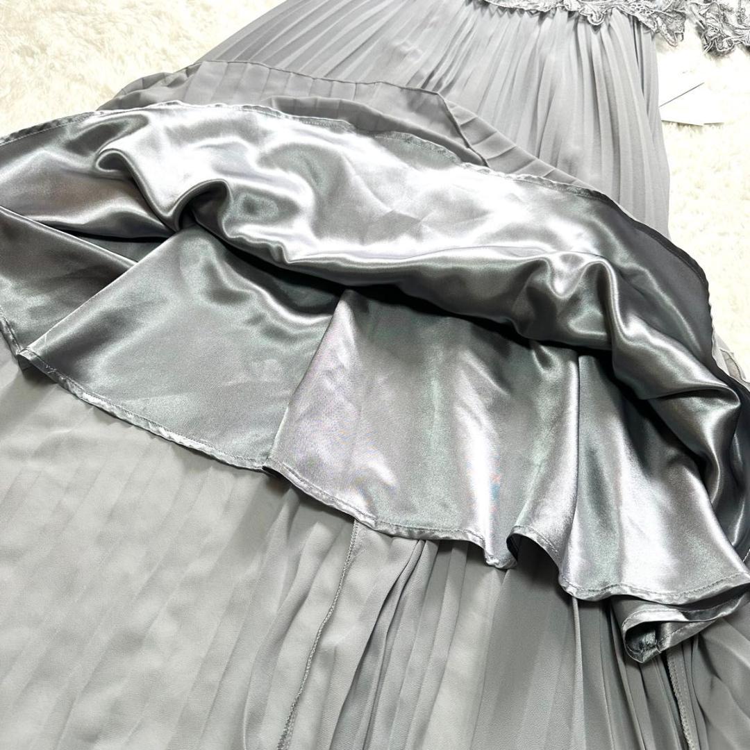 未使用 kana プリーツドレスワンピース 3Lサイズブルーグレー 大きいサイズ