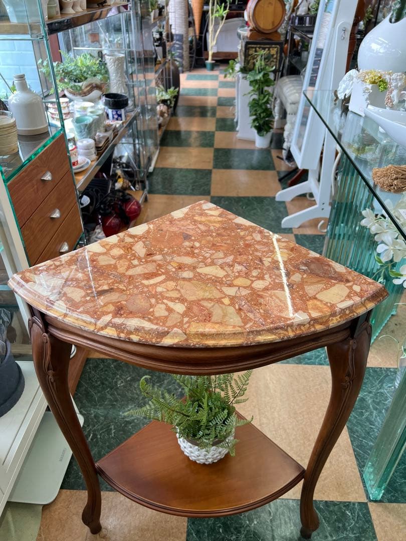 地域限定無料配送】大理石の天板が美しいイタリア製のコーナー