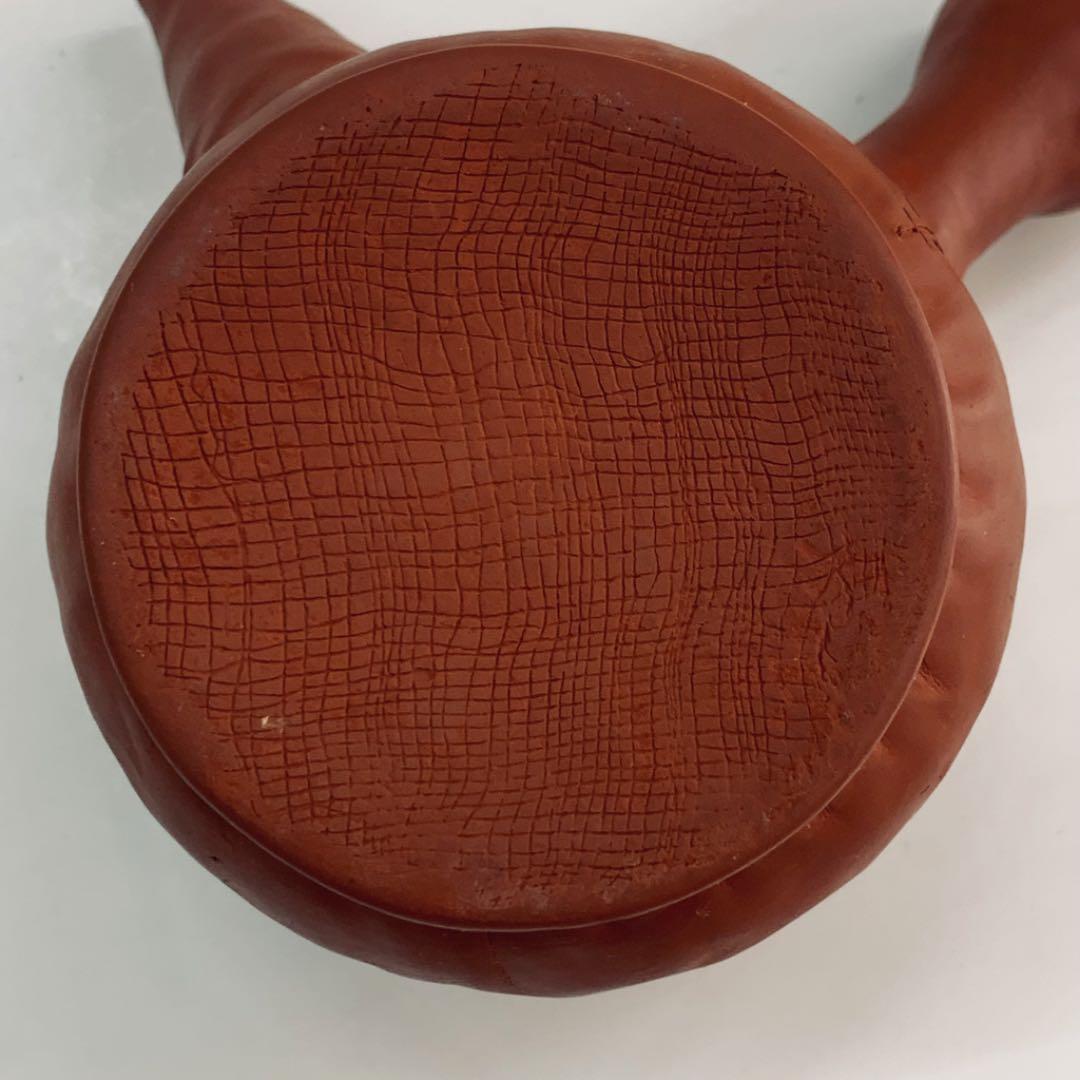 茶注6手捻朱泥玉獅子】間野弥平共箱