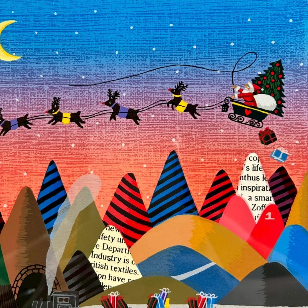 美品 小澤摩純「Christmas express」シルクスクリーン クリスマス