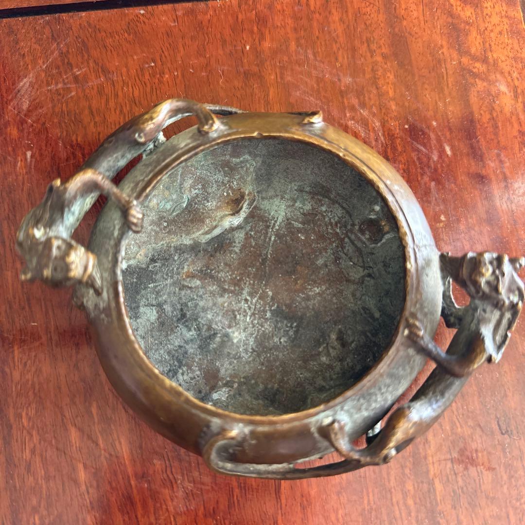 骨董品 中国美術 古美術 古銅 民国名家 呉艶佐造 双螭龙香炉 - メルカリ