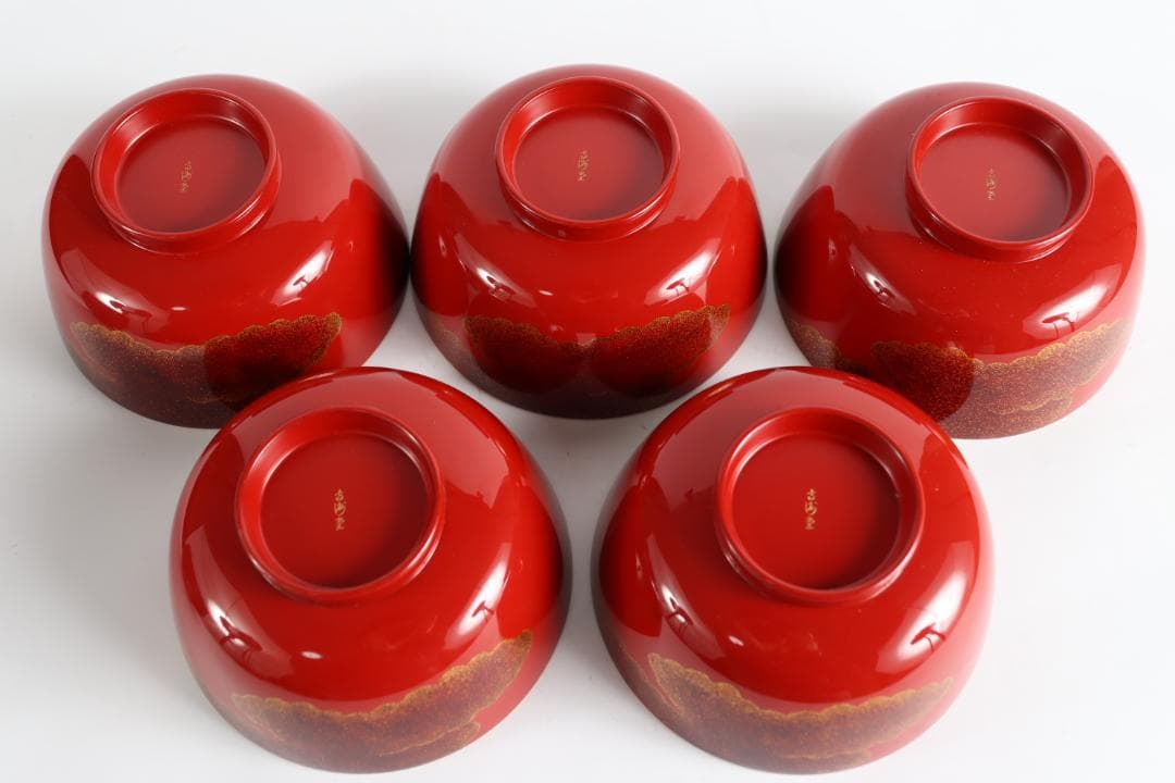 s*a様 輪島塗 大向高洲堂 雑煮椀 五客 蒔絵 正月