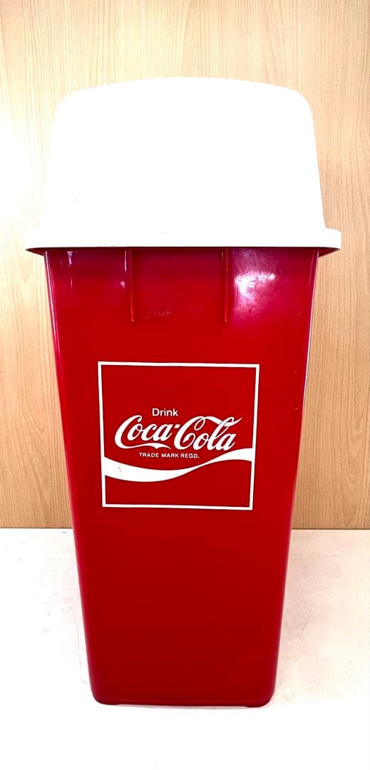 K495 非売品レトロ コカコーラ 蓋付きゴミ箱 ダストボックス マグネット付き