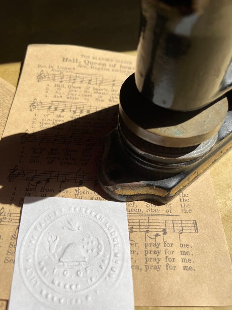 フリーメイソン 希少1800年代 アンティーク エンボッサー アメリカ