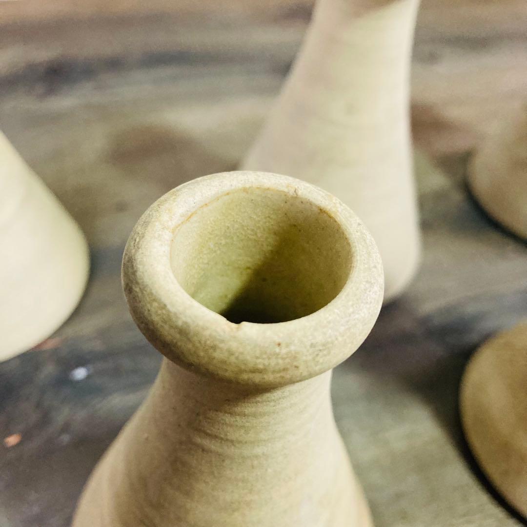 昭和レトロ 陶器 フラワーベース 5脚 花入 花瓶 一輪挿 ビンテージ 信楽