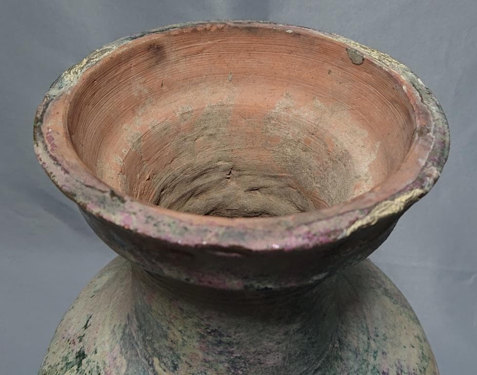 コレクター収集品 東漢時代 出土品 緑釉 大壷 高さ33.5cm Yahoo!