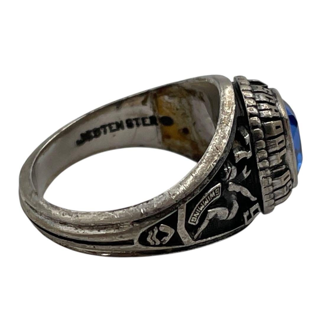 JOSTENS カレッジリング シルバー ブルーストーン 12号