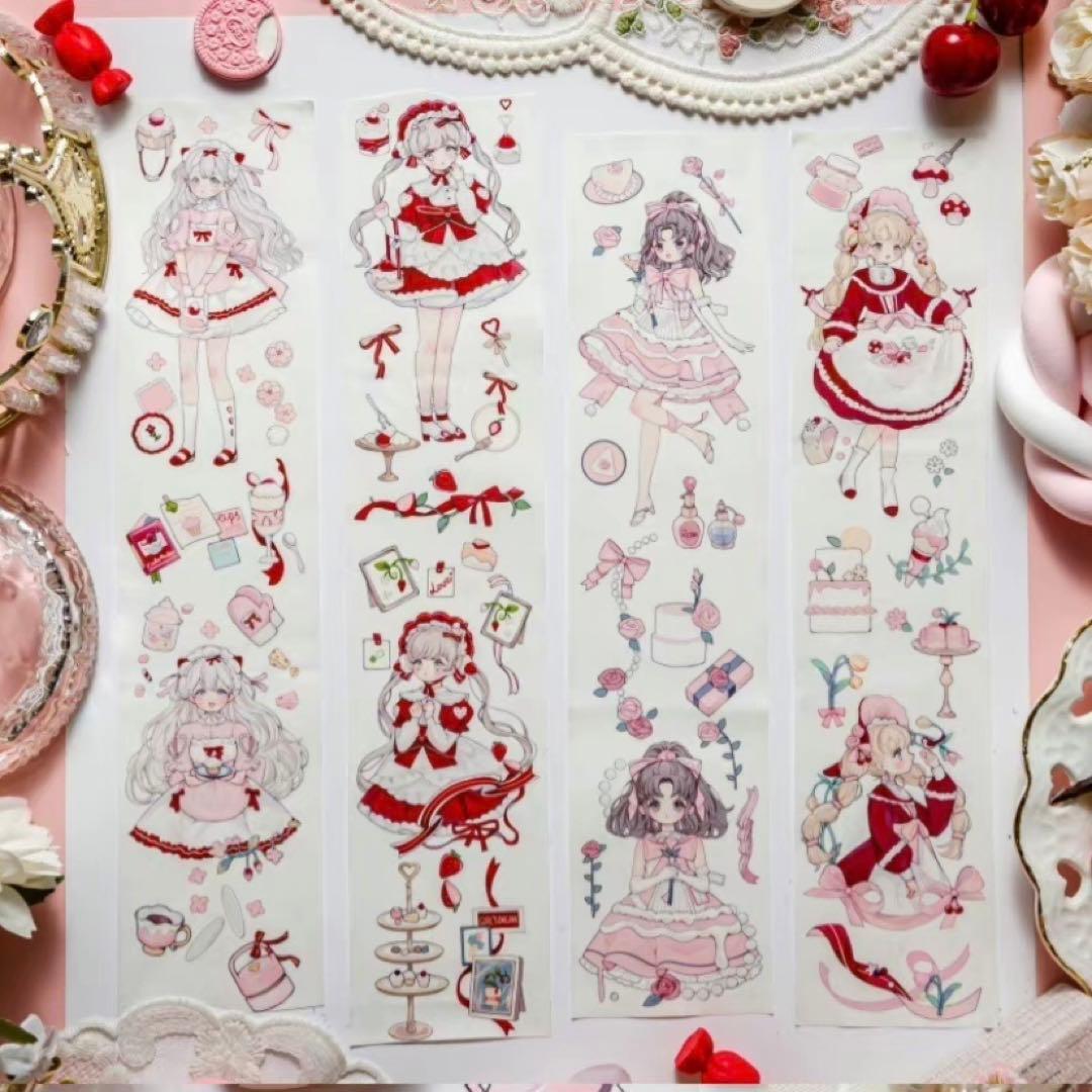 J68＃凋零誕生(PET) 当季限定切り売り海外人物マステ女の子