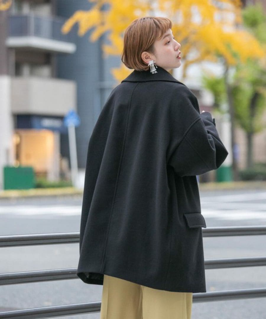 美品】KBF ケービーエフ スタンドカラー コクーンミドルコート