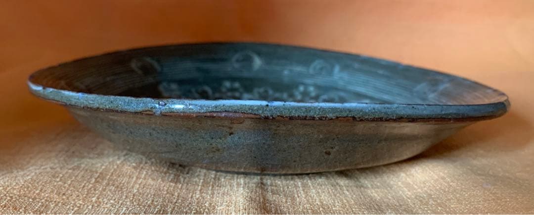 希少 江戸初期 古八代象嵌花文 平鉢 菓子皿