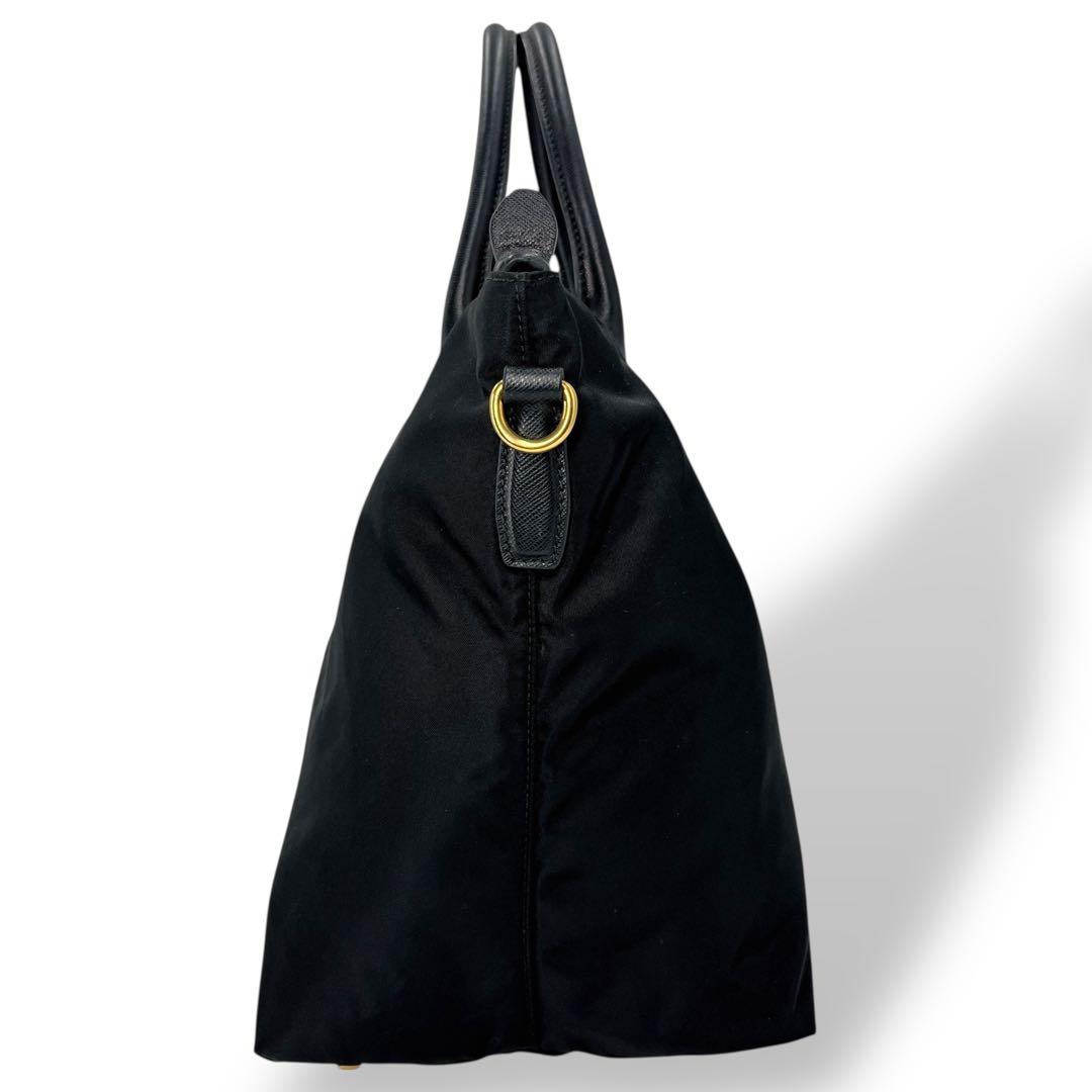 美品　プラダ　2way ショルダーバッグ　三角ロゴ　ハンドバッグ　ナイロン　黒
