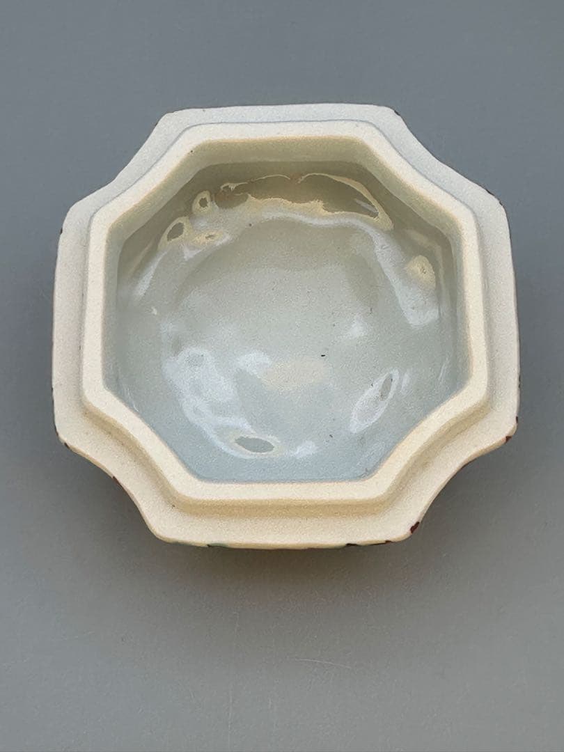 茶道具　香合　真葛香斎　赤絵四入角