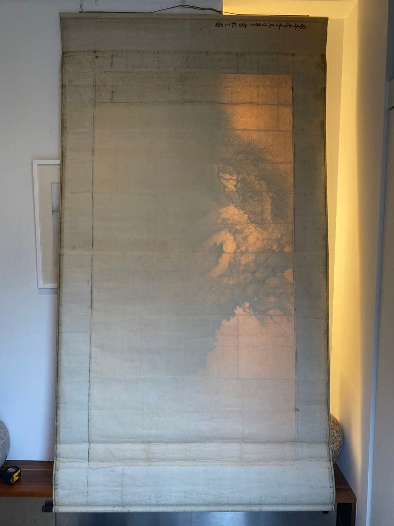 大迫力　岡本秀香　霊松ノ図　松の絵　水墨画 掛軸　日本画　大正番付作家