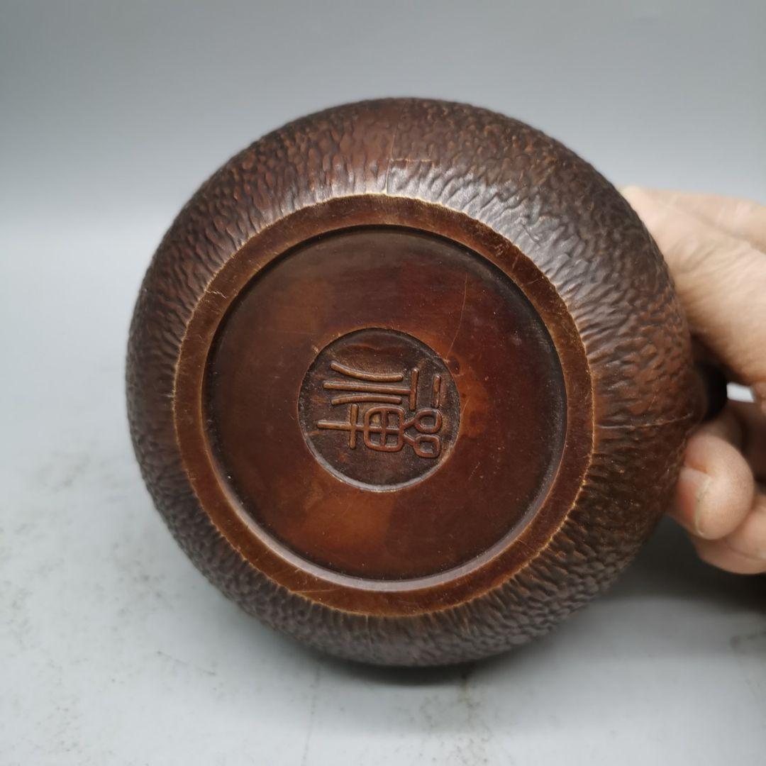 銅製 禅意茶壺 提梁壺 煎茶器 茶道具 工芸品 置物