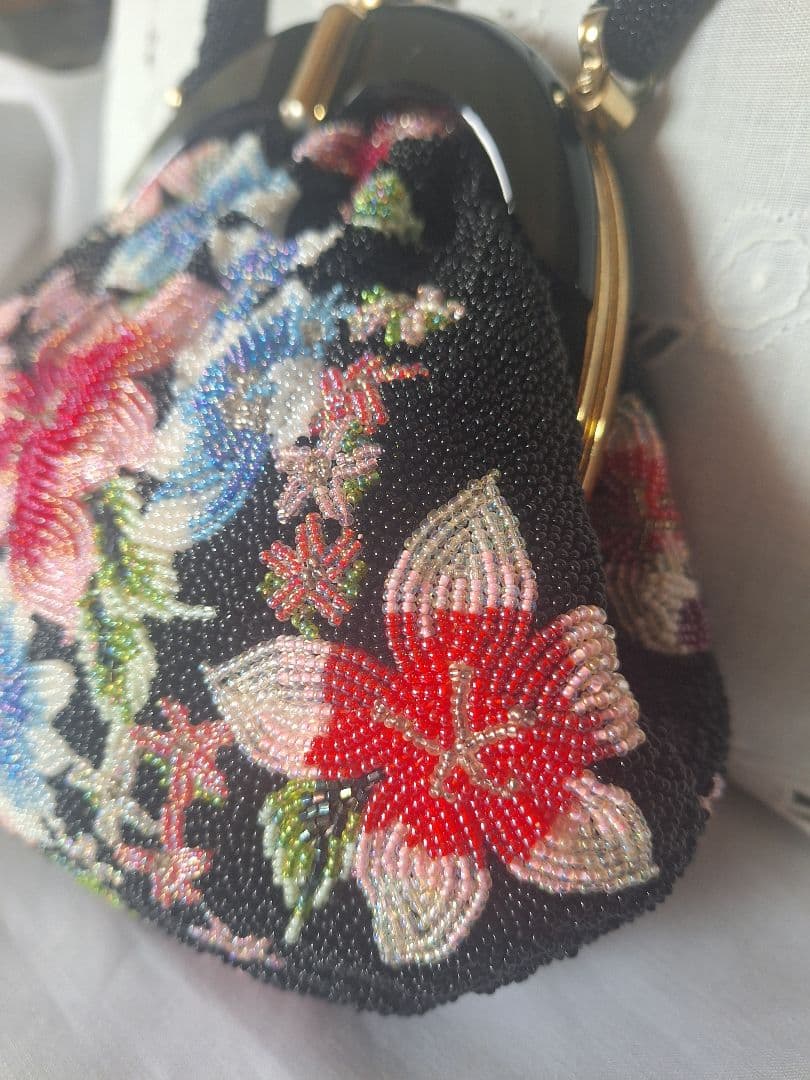 ビーズバック　花柄　絢爛　ヴィンテージ