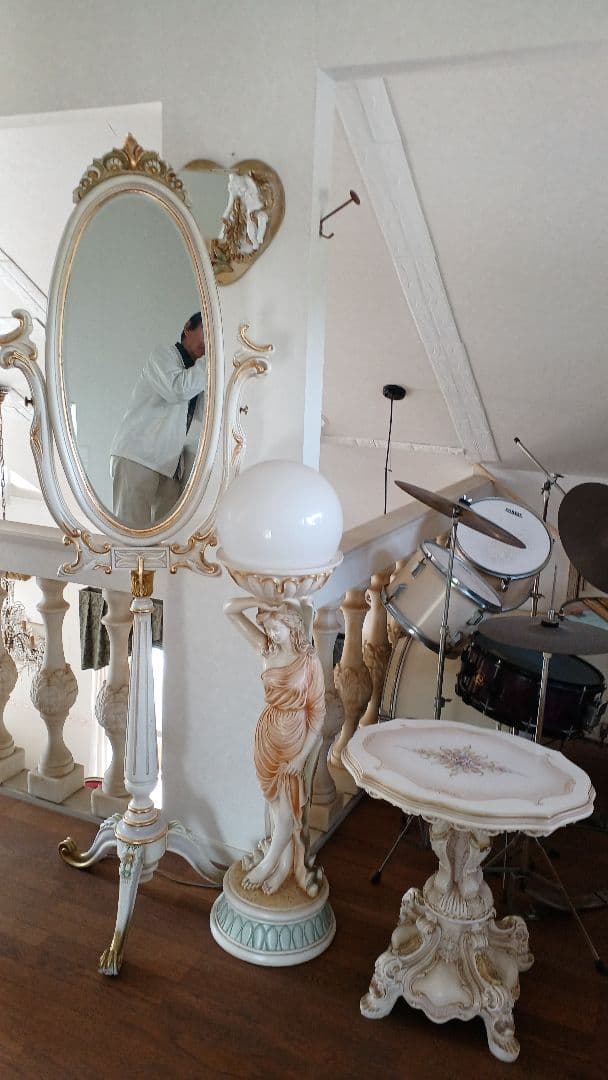 イタリア家具 大理石 センターテーブル ローテーブル ロココ調 猫脚