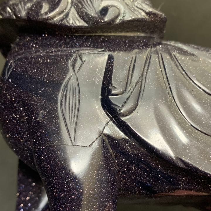 紫金石 知恵の象徴 文殊菩薩 仏教美術 オブジェ 獅子