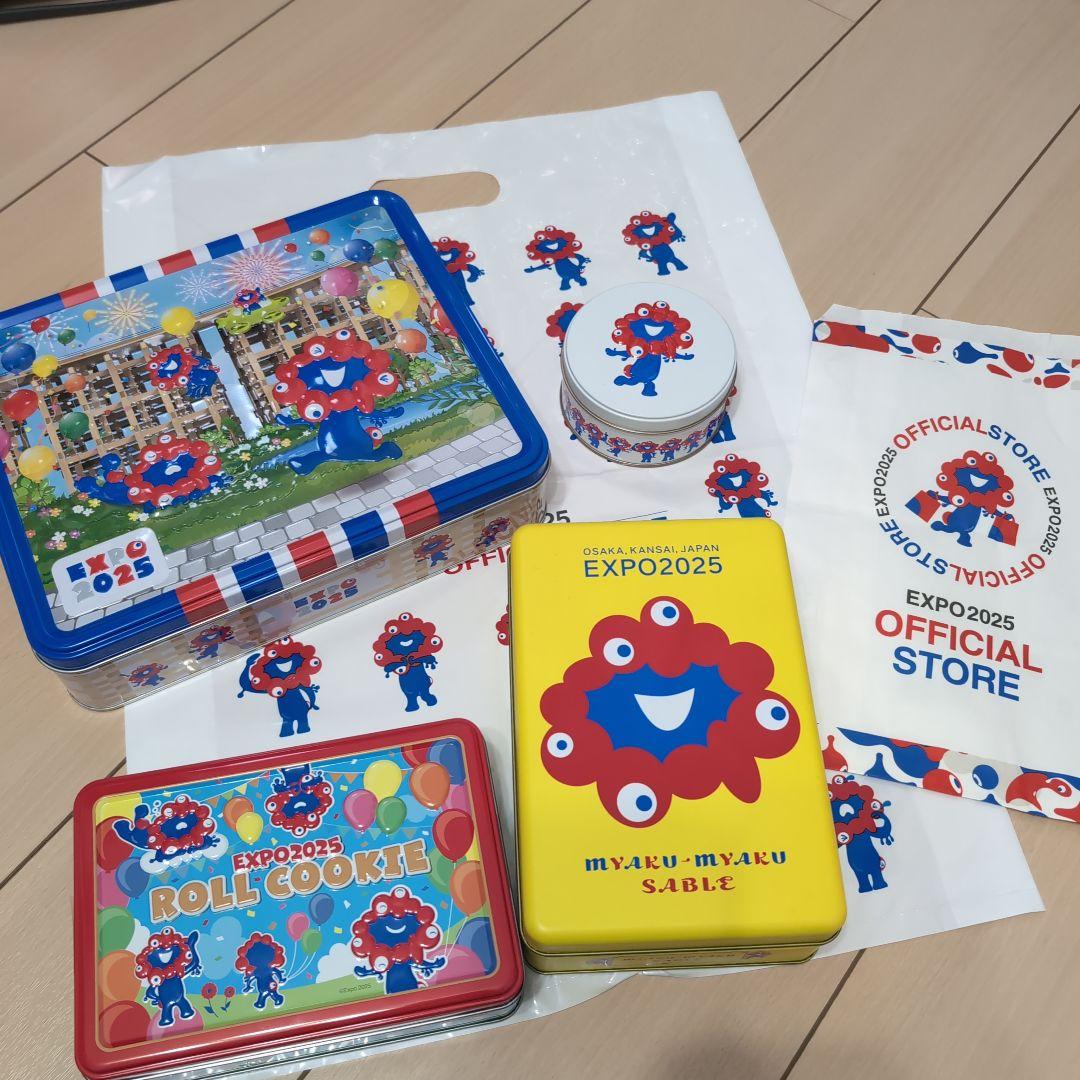 まとめ売り　EXPO2025 万博　ミャクミャク　空き缶　ショップ袋　計6点 EXPO2025 ミャクミャク缶アソートスイーツ』 @expo2025japan