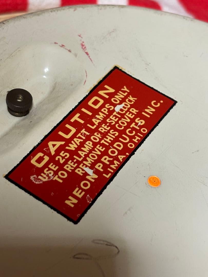 ビンテージ50年代CBS ラジオ＆テレビ時計 ネオンライト付き電球junk