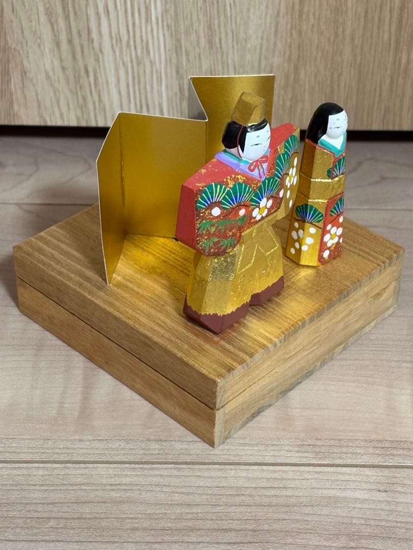 【最終値下げ】奈良一刀彫 神泉作 立雛 お雛様 お内裏様 雛人形 工芸品