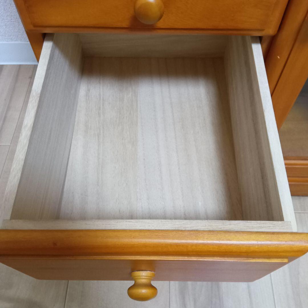 け*ん様 木製電話台 マルチFAXラック/リビングチェスト キャスター付