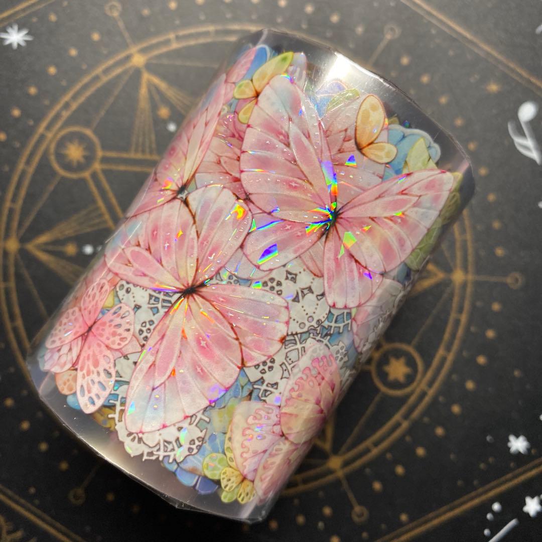 7843】海外マステ2/4/巻売り貝殻光マスキングテープ蝶々