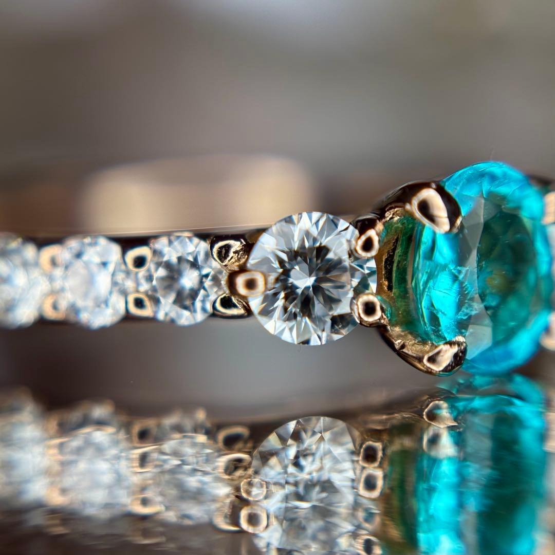 【専用です】天然パライバトルマリン ダイヤ計0.593ct 中宝研ブラジル産