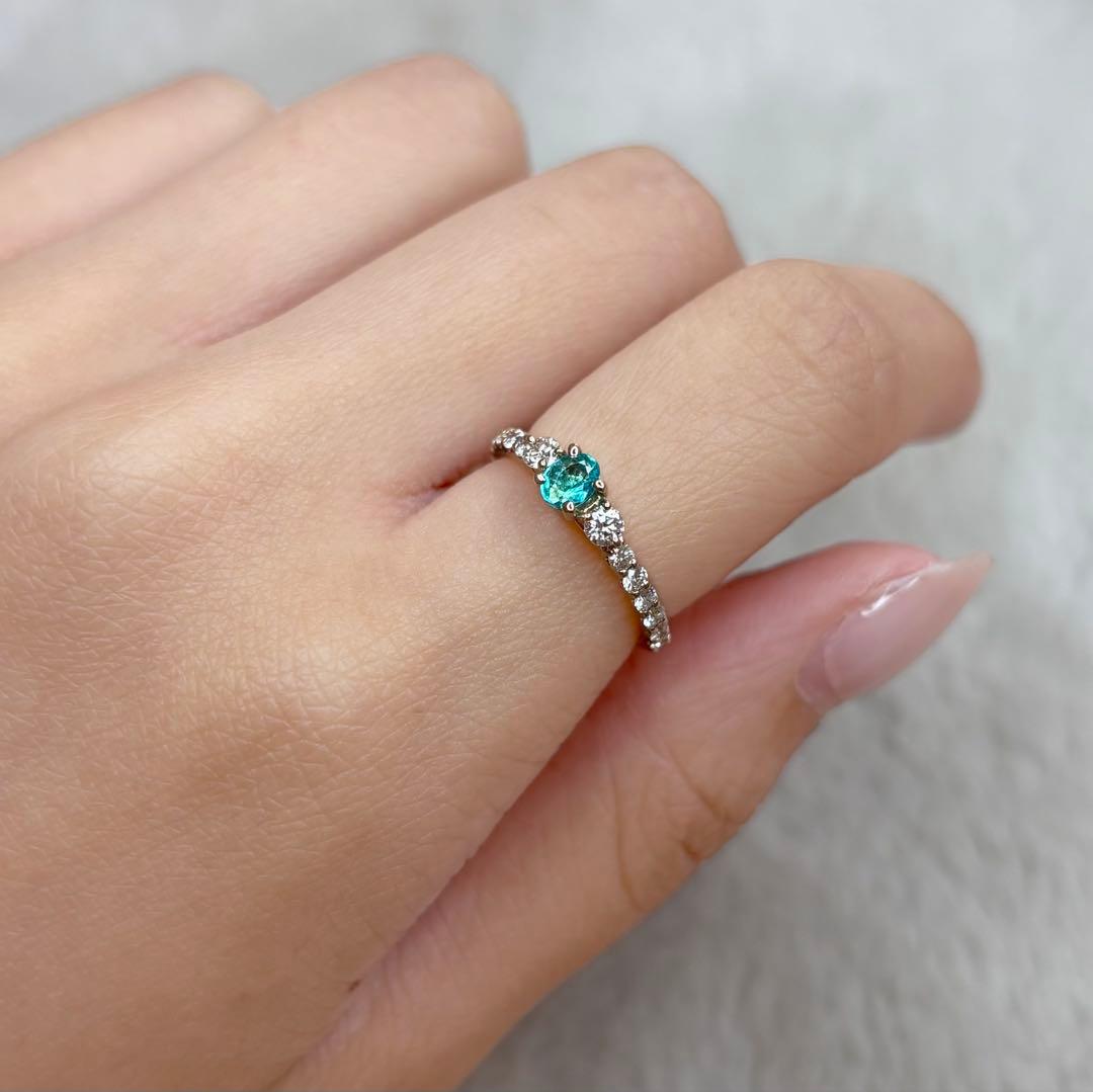 【専用です】天然パライバトルマリン ダイヤ計0.593ct 中宝研ブラジル産