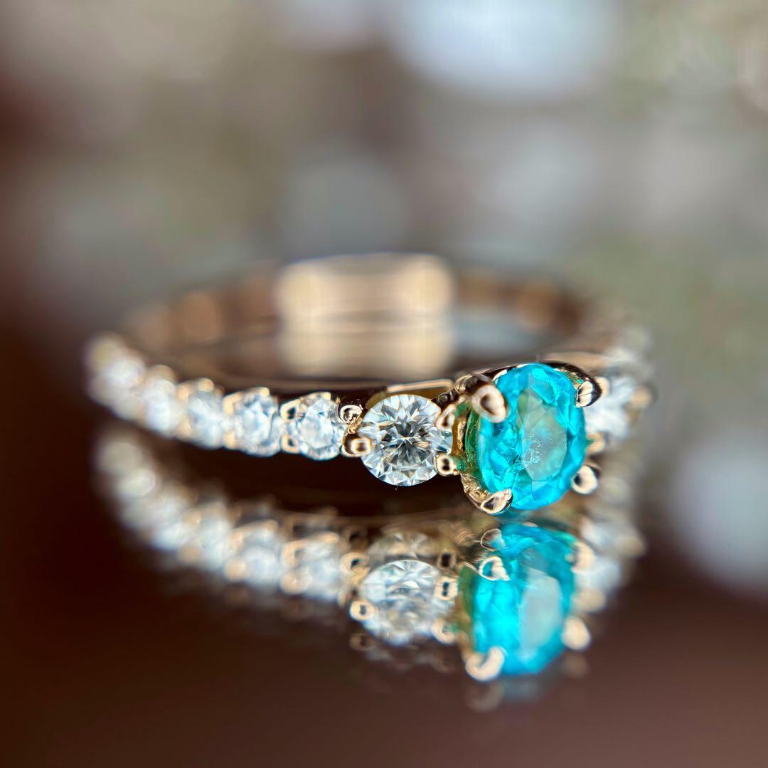 【専用です】天然パライバトルマリン ダイヤ計0.593ct 中宝研ブラジル産