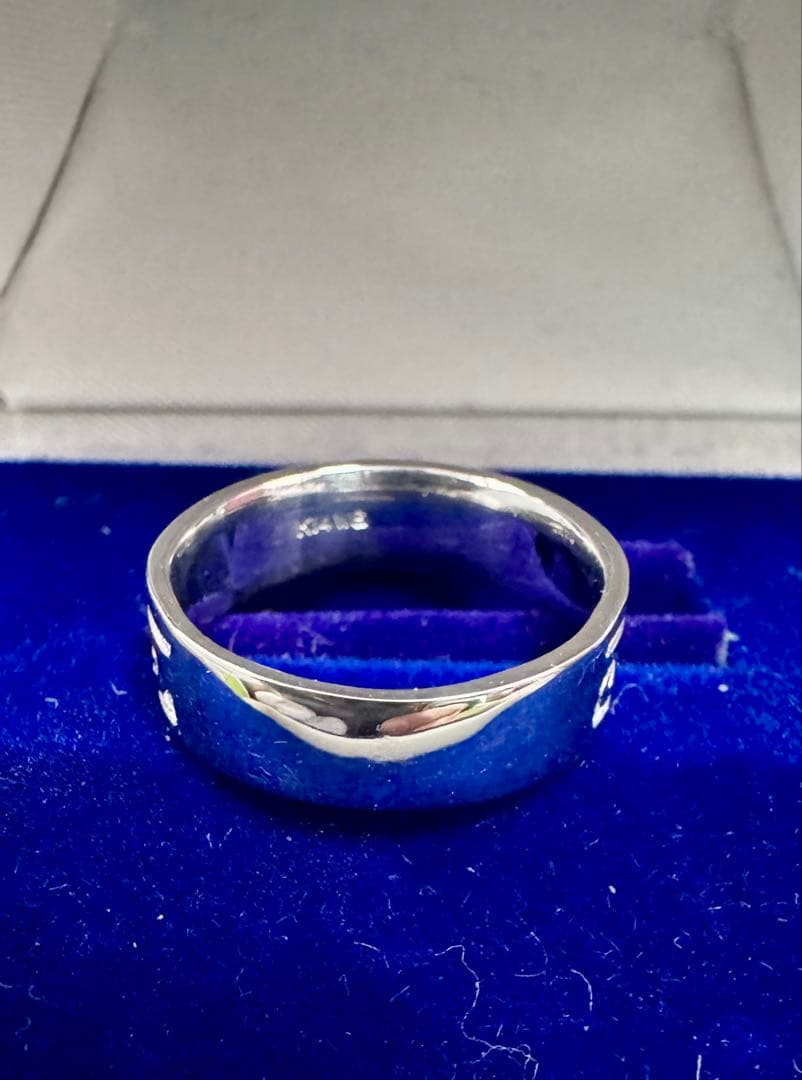 k14 ホワイトゴールド　リング　波デザイン　13号　新品　男女兼用